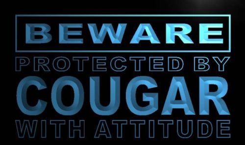 Beware Cougar Neon Light Sign
